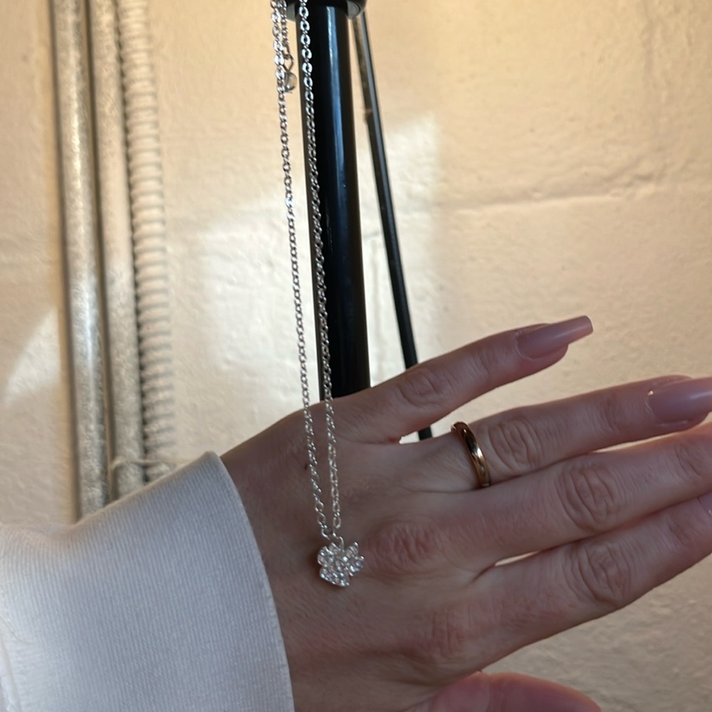Small paw print necklace